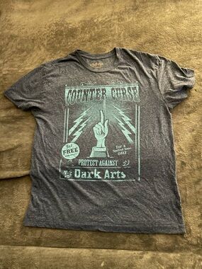 Warner Bros. Gray Tee with Mint-Green 'Counter Curse' Graphic